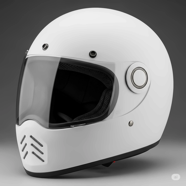 A white motorcycle helmet with a popular matte finish, offering a sophisticated and non-reflective look.
