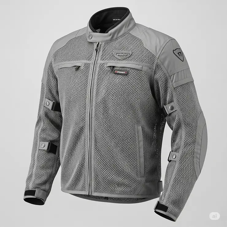 A lightweight mesh motorcycle jacket designed for summer riding and maximum airflow.