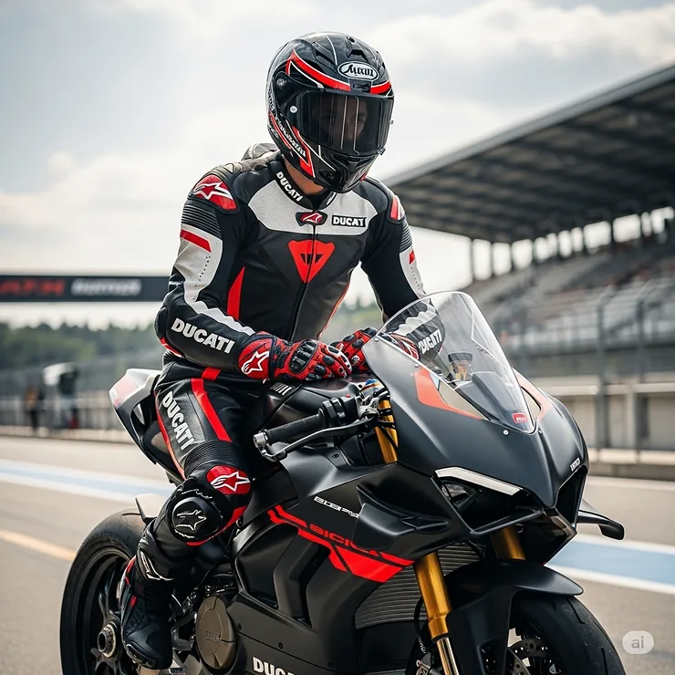 A man fully outfitted in the best motorcycle gear, seated on a sport bike.