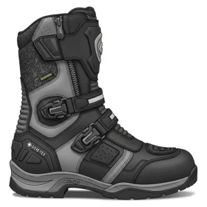 Durable and waterproof women's touring motorcycle boot for long-distance rides.