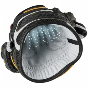 An interior view of a summer motorcycle glove, showing the integrated ventilation system and moisture-wicking lining.