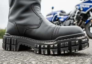 Heavy-duty, slip-resistant sole and deep tread on the police motorcycle boots for excellent grip.