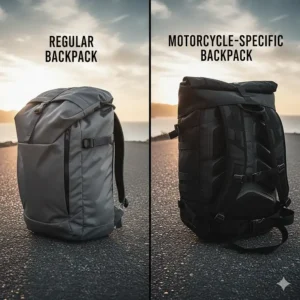 An image of a roll-top backpack, highlighting its adjustable capacity.