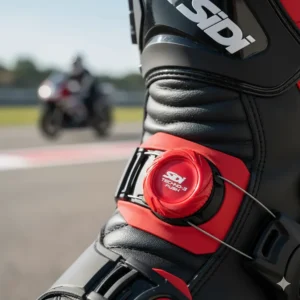 The innovative Sidi Techno-3 wire closure system used on many high-end motorcycle boot models.