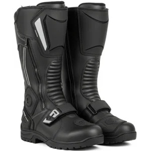 Tall touring motorcycle boots for women providing maximum shin and calf protection for long rides.