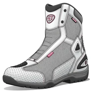 Breathable and ventilated women's motorcycle boot for comfortable riding in summer.