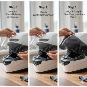 A step-by-step guide to changing a motorcycle helmet visor