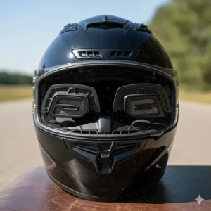 Close-up of a helmet with open ventilation vents to achieve maximum airflow and help keep the helmet cool in summer.