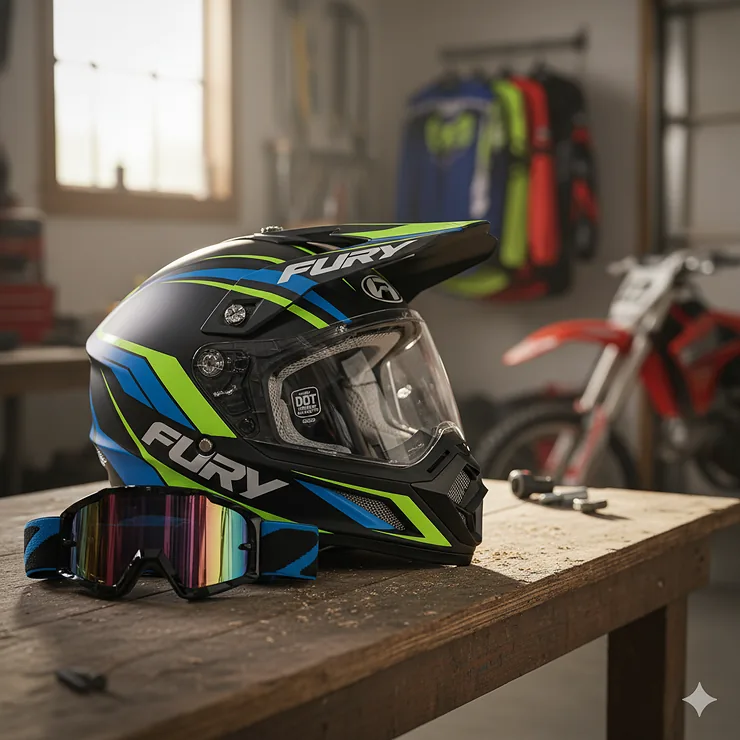 Youth dirt bike helmet in a matte black finish, essential protective gear for young riders.