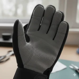 Interior view of the glove showing the comfortable, soft lining and finger dexterity, crucial for 12V heated motorcycle gloves.