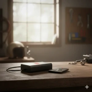 Compact rechargeable battery pack and temperature controller for electric heated motorcycle glove liners.