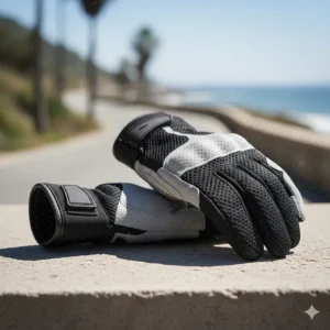 Lightweight summer motorcycle riding gloves featuring breathable mesh panels for maximum airflow and comfort.