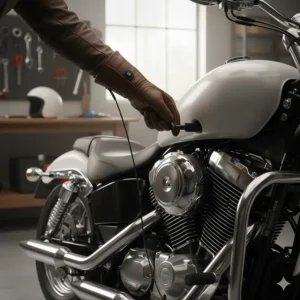 Power connection wire showing how wired heated glove liners plug directly into the motorcycle's 12V electrical system.