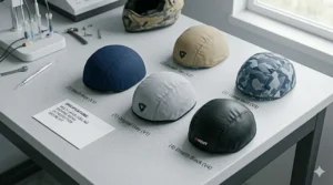 A collection of various evaporative cooling skull caps in different colors for motorcycle enthusiasts.