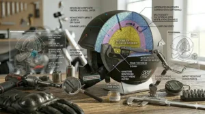 Lightweight DOT certified half shell helmet design reduces neck fatigue during long motorcycle rides.