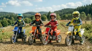 Abrasion-resistant youth riding jacket and pants combo designed specifically for kids motorcycle protection on the road or track.