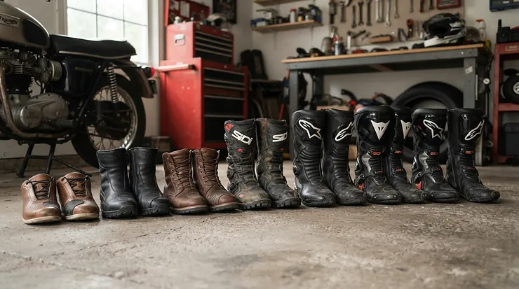 A comprehensive touring boot type comparison featuring adventure touring boots vs street touring boots